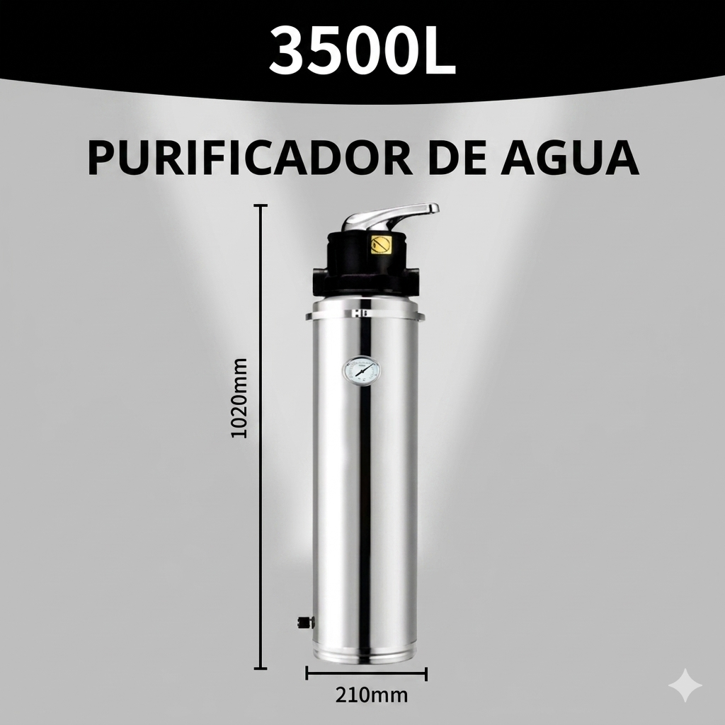 PURIFICADOR DE AGUA CON RETROLAVADO AUTOMATICO PARA TODA LA CASA. Modelos disponibles: 3500 L · 4500 L